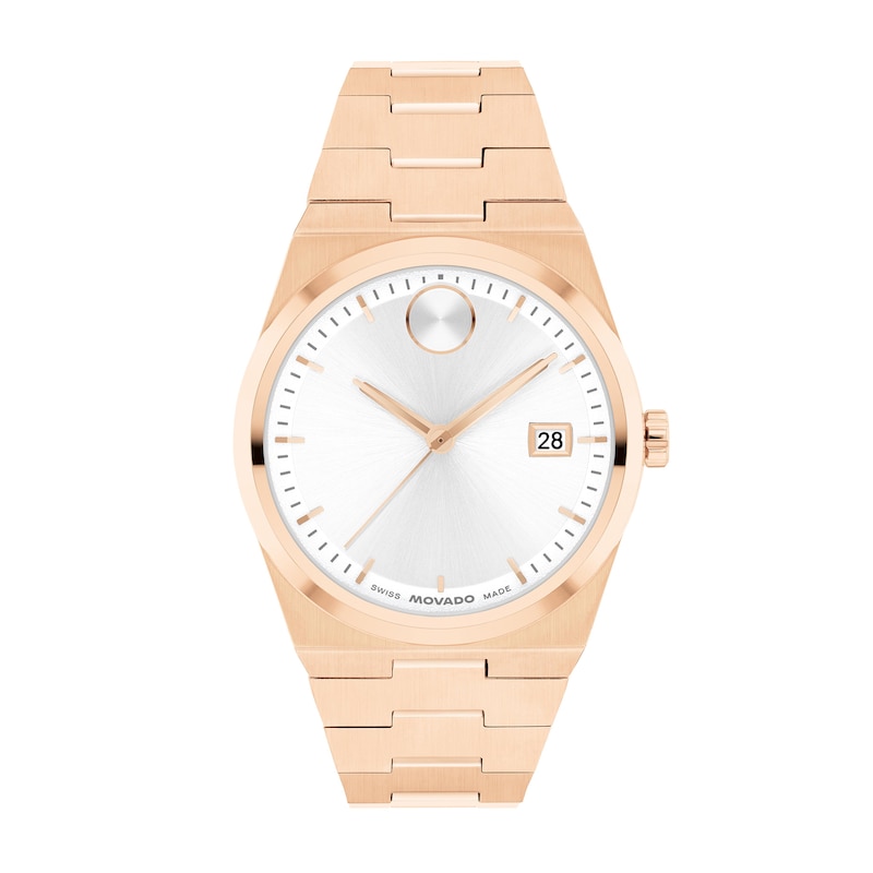 Main Image 1 of Ladies’ Movado Bold® Quest Rose-Tone IP Watch with White Dial (Model: 3601188)