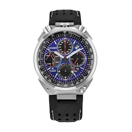 Men’s Citizen Eco-Drive® Promaster Land Tsuno Chrono Super Titanium™ Strap Watch with Blue Dial (Model: AV0088-01L)