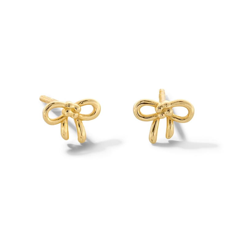 Main Image 1 of Child’s Bow Stud Earrings in 14K Gold
