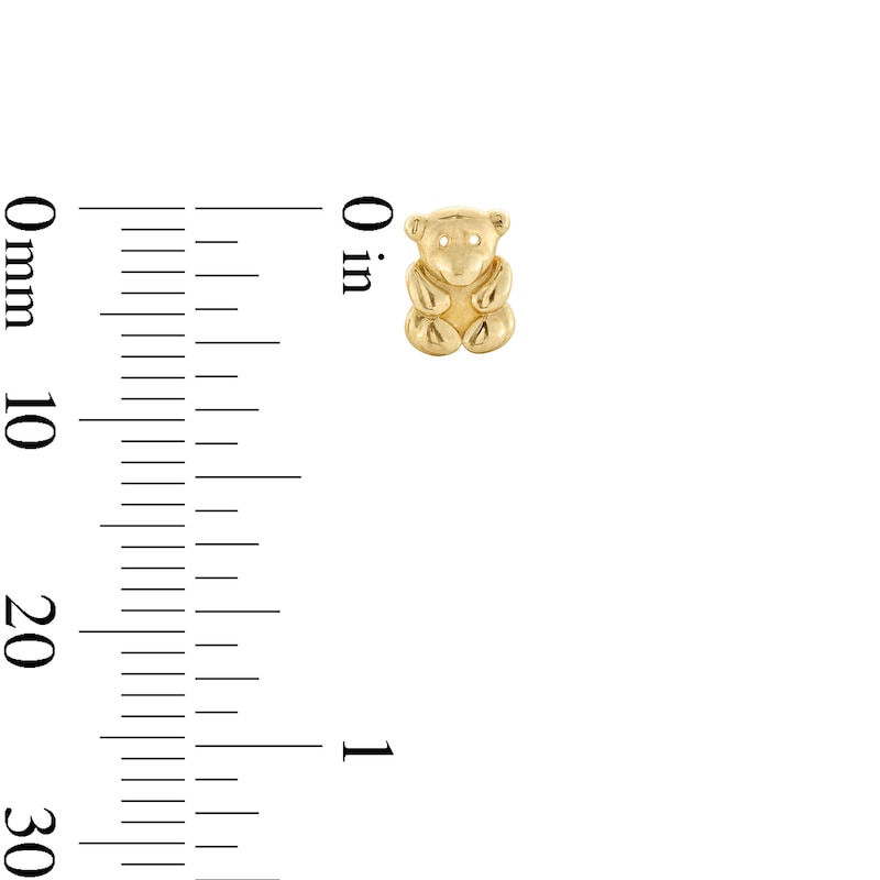 Main Image 2 of Child’s Teddy Bear Stud Earrings in 14K Gold