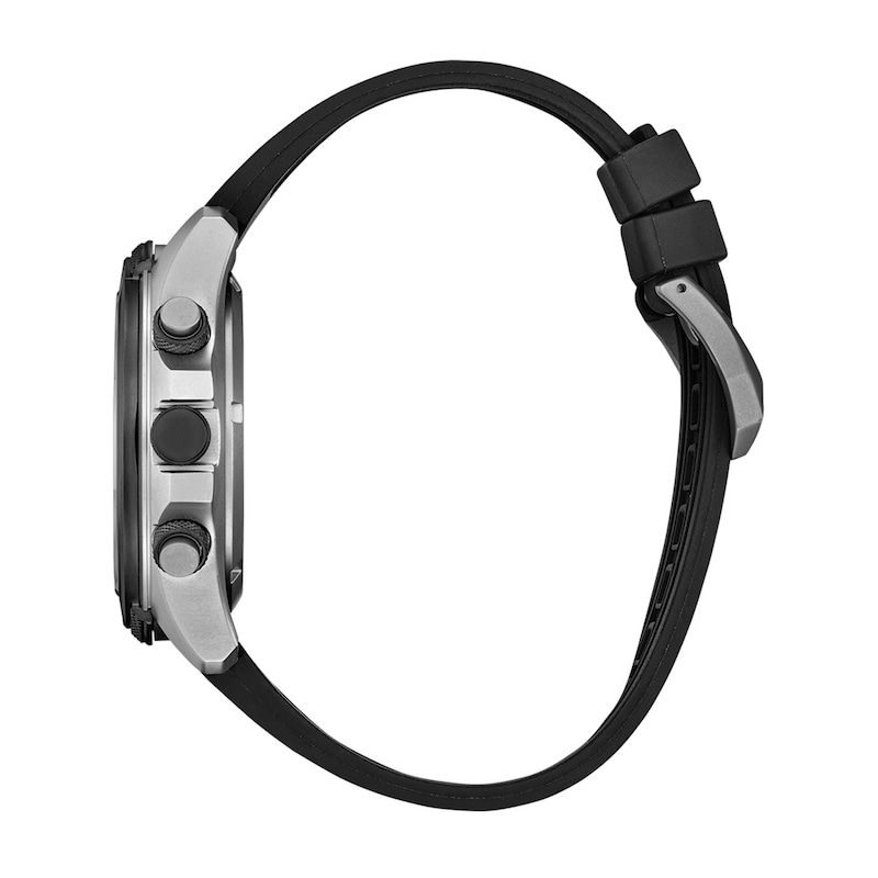 Men's Citizen Eco-Drive® Promaster Land Black Rubber Strap Watch with Black Dial (Model: JV1007-07E)