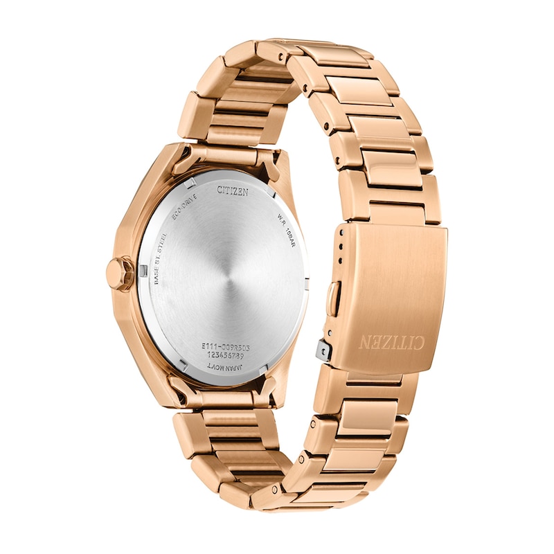 Men's Citizen Eco-Drive® Weekender Sport Rose-Tone IP Watch with Textured Green Dial (Model: BM7633-81X)