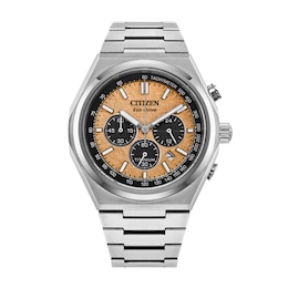 Men’s Citizen Eco-Drive® Zenshin Chrono Super Titanium™ Watch with Salmon-Colour Dial (Model:CA4610-85Z)