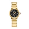 Thumbnail Image 1 of Ladies’ Citizen Eco-Drive® L Mae Dress Classic Diamond Gold-Tone IP Watch with Black Dial (Model: EM1132-88H)