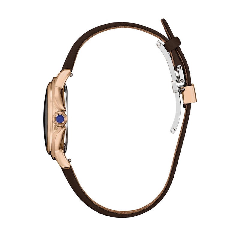 Ladies' Citizen Eco-Drive® Ceci Rose-Tone IP Strap Watch with Brown Dial (Model: EM1163-09X)