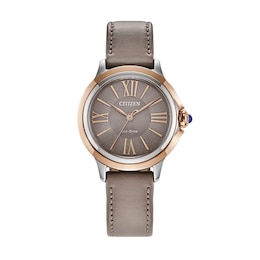 Ladies’ Citizen Eco-Drive® Ceci Rose-Tone IP Strap Watch with Grey Dial (Model: EM1166-01Z)