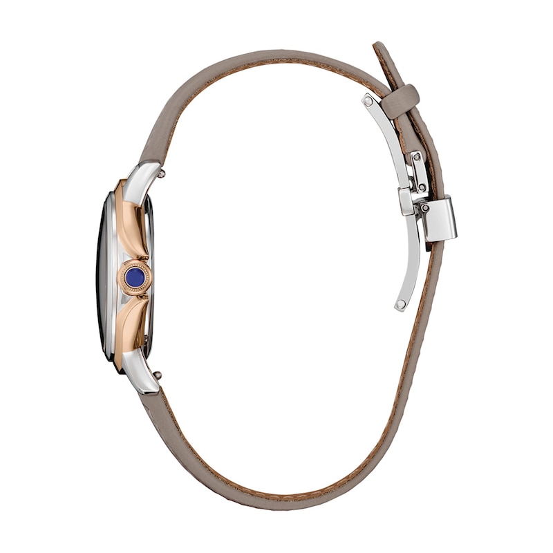 Ladies' Citizen Eco-Drive® Ceci Rose-Tone IP Strap Watch with Grey Dial (Model: EM1166-01Z)