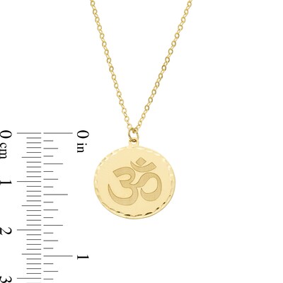 Diamond-Cut Om Symbol Medallion Pendant in Solid 18K Gold