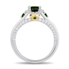 Thumbnail Image 2 of Enchanted Disney Tinker Bell Emerald-Cut Green Tourmaline and 0.29 CT. T.W. Diamond Engagement Ring in Two-Tone Gold