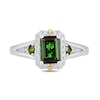 Thumbnail Image 3 of Enchanted Disney Tinker Bell Emerald-Cut Green Tourmaline and 0.29 CT. T.W. Diamond Engagement Ring in Two-Tone Gold