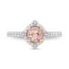 Thumbnail Image 4 of Enchanted Disney Aurora 6.0mm Morganite and 0.29 CT. T.W. Diamond Frame Engagement Ring in 14K Two-Tone Gold