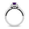 Enchanted Disney Villains Ursula Cushion-Cut Amethyst and 0.29 CT. T.W. Diamond Frame Engagement Ring in 14K White Gold
