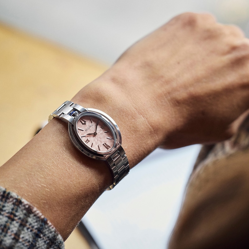 Main Image 5 of Ladies' Bulova Rubaiyat Watch with Oval Pink Dial (Model: 96L331)