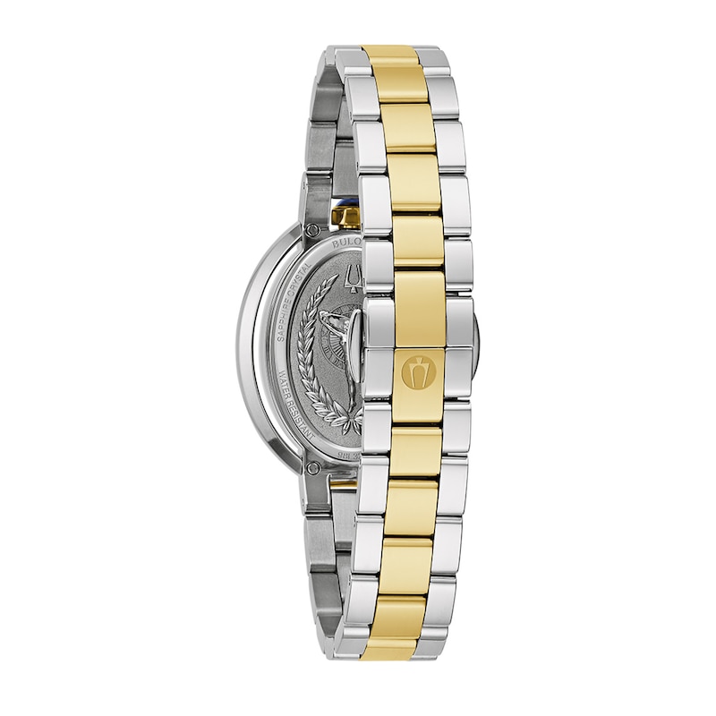 Main Image 3 of Ladies' Bulova Rubaiyat Two-Tone IP Watch with Oval White Dial (Model: 98L320)