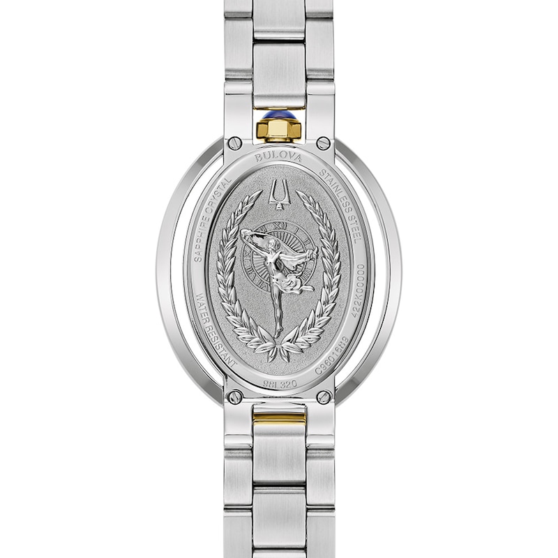 Main Image 4 of Ladies' Bulova Rubaiyat Two-Tone IP Watch with Oval White Dial (Model: 98L320)