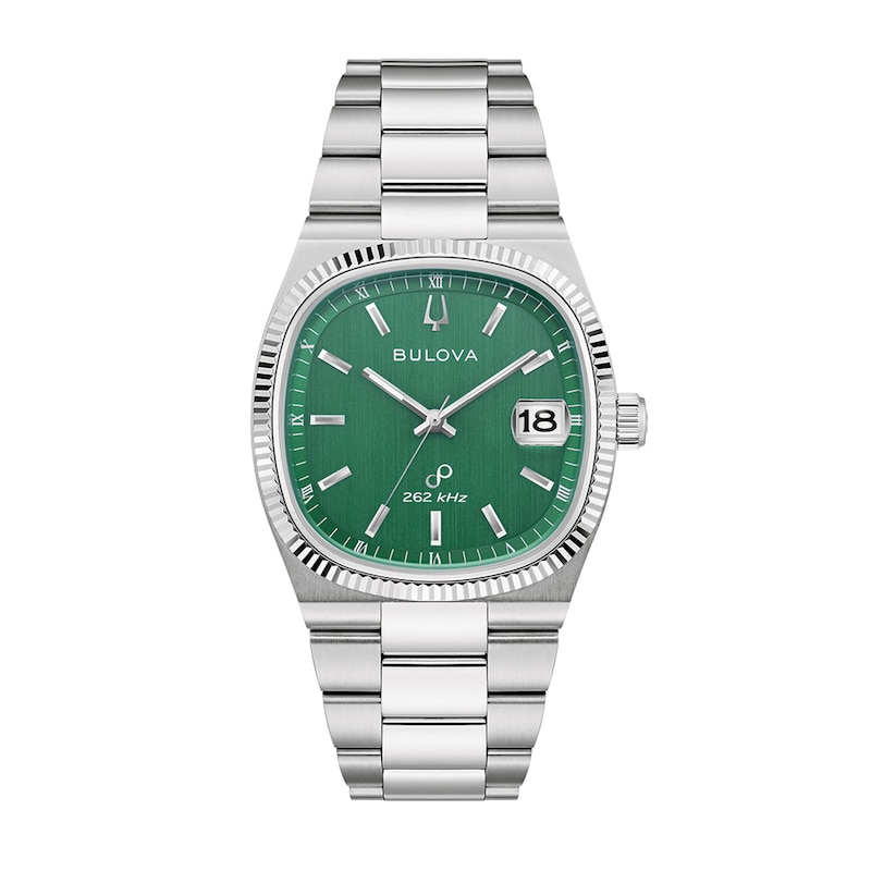 Men's Bulova Super Seville Watch with Square Green Dial (Model: 96B439)