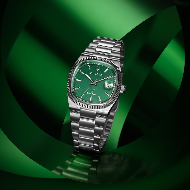 Men's Bulova Super Seville Watch with Square Green Dial (Model: 96B439)