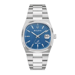 Men's Bulova Super Seville Watch with Square Blue Dial (Model: 96B440)