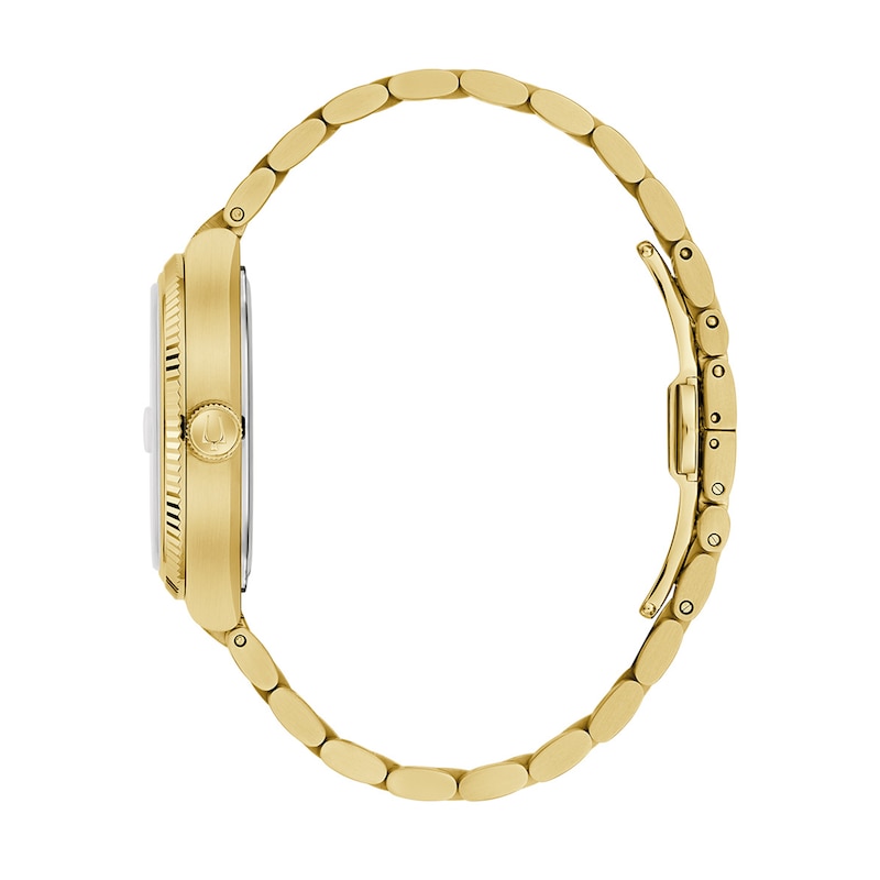 Men's Bulova Super Seville Gold-Tone IP Watch with Square Silver Dial (Model: 97B223)