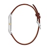 Thumbnail Image 2 of Men's Bulova Sutton Two-Tone IP Brown Leather Strap Watch with Rectangular White Dial (Model: 98B430)