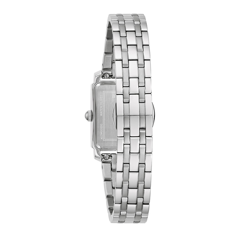 Ladies' Bulova Sutton Diamond Accent Watch with Rectangular Grey Mother-of-Pearl Dial (Model: 96P252)