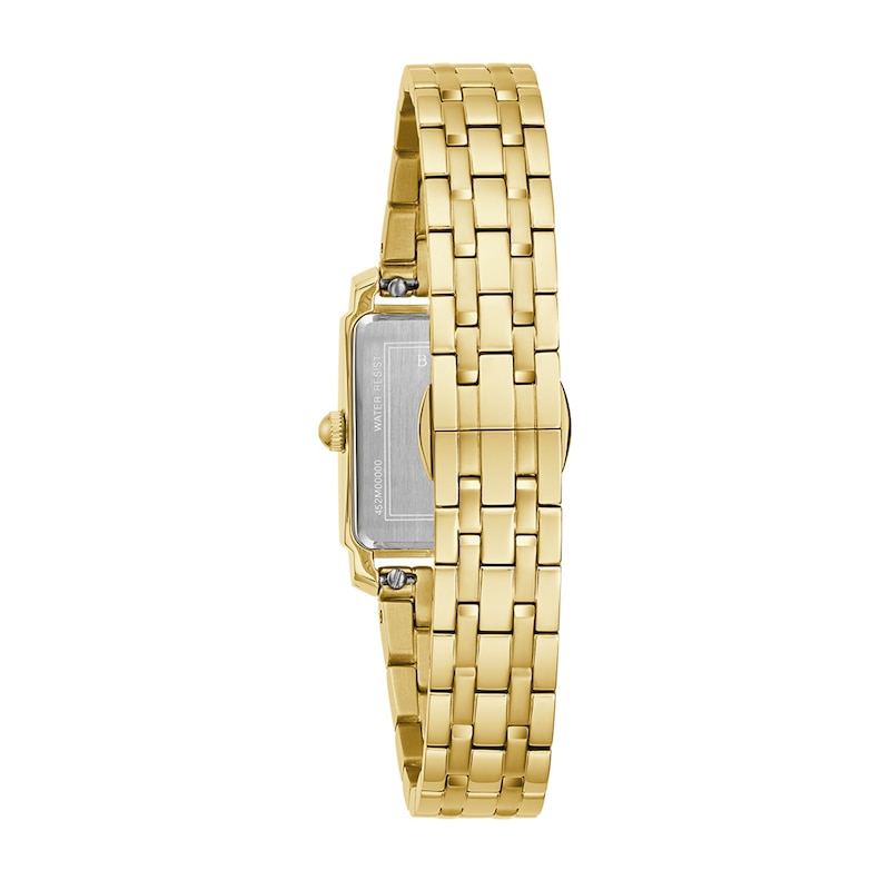 Ladies' Bulova Sutton Gold-Tone IP Watch with Rectangular Mother-of-Pearl Dial (Model: 97L177)