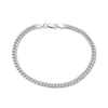 4.0mm Diamond-Cut Oval Curb Chain Bracelet in Solid Sterling Silver - 7.5”