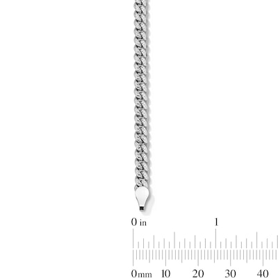 4.0mm Diamond-Cut Oval Curb Chain Bracelet in Solid Sterling Silver - 7.5”