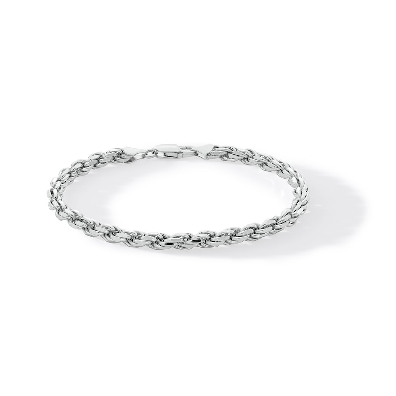Main Image 1 of 5.6mm Diamond-Cut Rope Chain Bracelet in Solid Sterling Silver - 9.0"