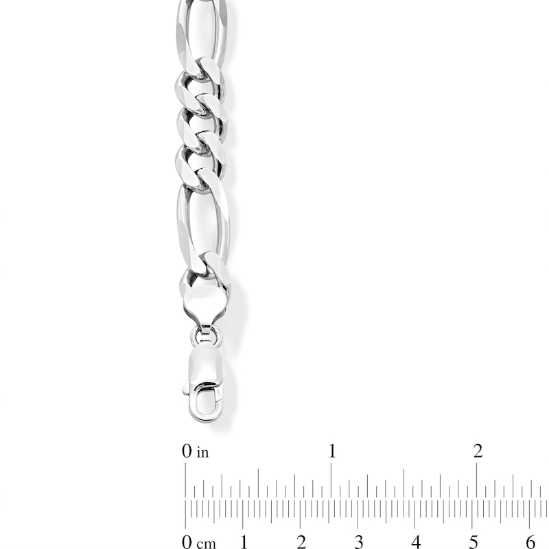 Main Image 3 of 8.9mm Diamond-Cut Figaro Chain Bracelet in Solid Sterling Silver - 9.0"