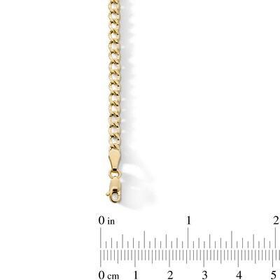 3.6mm Curb Chain Bracelet in Hollow 10K Gold - 7.25"
