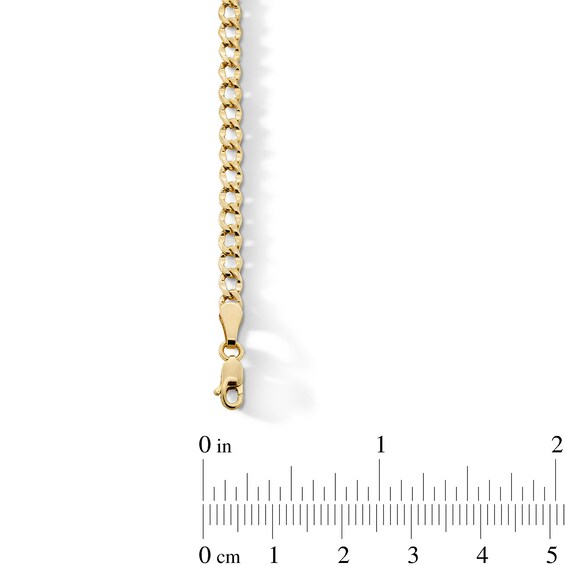 3.6mm Curb Chain Bracelet in Hollow 10K Gold - 7.25"