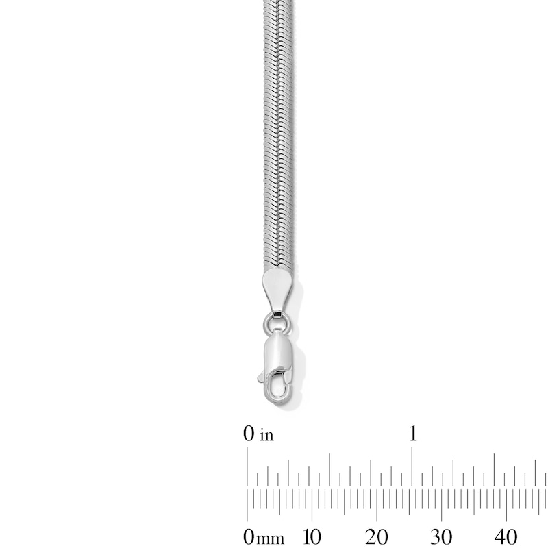 Main Image 3 of 4.5mm Diamond-Cut Herringbone Chain Bracelet in Solid Sterling Silver - 7.5"