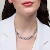Thumbnail Image 2 of 10.0mm Panther Triple Row Link Chain Necklace in Hollow Sterling Silver - 18"