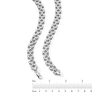 10.0mm Panther Triple Row Link Chain Necklace in Hollow Sterling Silver - 18"