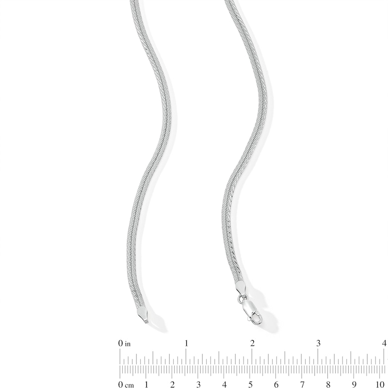Main Image 3 of 3.5mm Diamond-Cut Herringbone Chain Necklace in Solid Sterling Silver - 16"