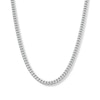 Thumbnail Image 1 of 4.0mm Diamond-Cut Oval Curb Chain Necklace in Solid Sterling Silver - 18"