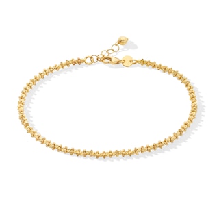 Diamond-Cut Bead Chain Bracelet in Hollow 18K Gold - 7.5”
