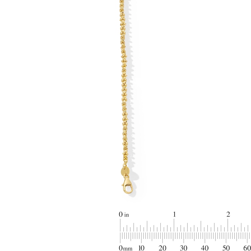 Main Image 3 of Diamond-Cut Bead Chain Bracelet in Hollow 18K Gold - 7.5”