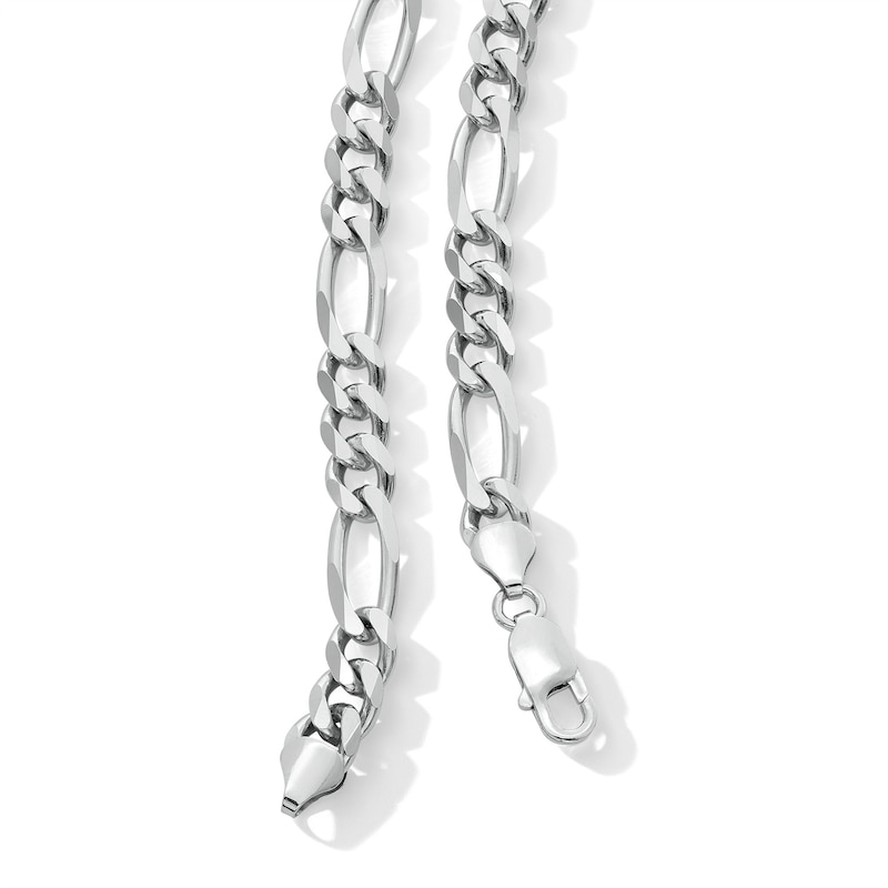 Main Image 3 of 7.9mm Diamond-Cut Figaro Chain Necklace in Solid Sterling Silver - 22"