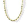 Thumbnail Image 1 of Green Enamel Alternating Bead Necklace in Hollow 18K Gold