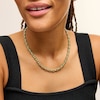 Thumbnail Image 2 of Green Enamel Alternating Bead Necklace in Hollow 18K Gold