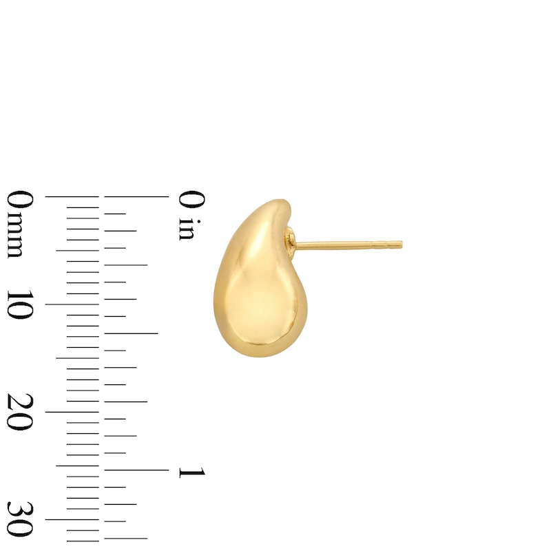 Main Image 3 of Puffed Teardrop Stud Earrings in Sculpted 14K Gold