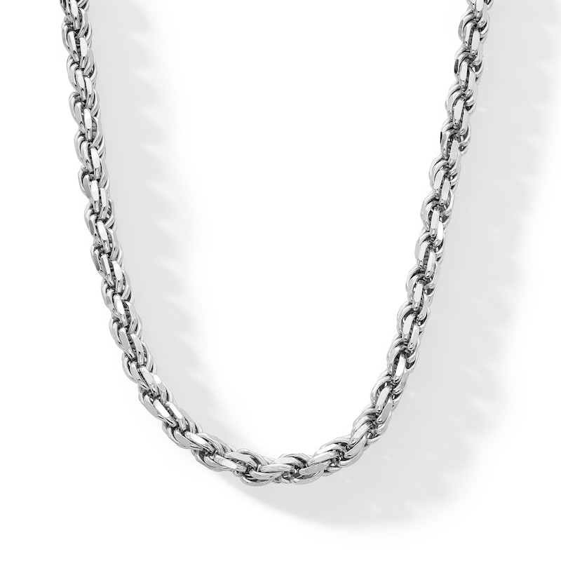 Main Image 1 of 5.6mm Diamond-Cut Rope Chain Necklace in Solid Sterling Silver - 24"