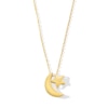 Thumbnail Image 1 of Moon and Star Double Charm Pendant in 10K Gold
