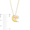 Thumbnail Image 3 of Moon and Star Double Charm Pendant in 10K Gold