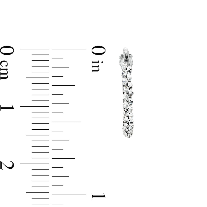 Main Image 3 of 10.0mm Crystal Hoop Earrings in Hollow 10K White Gold
