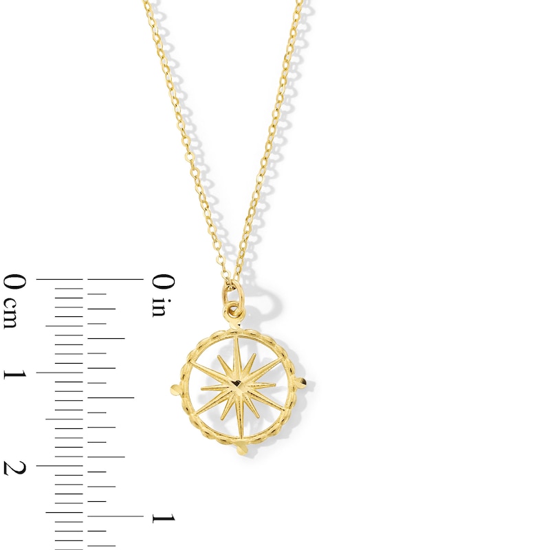 Main Image 3 of Compass Pendant in 10K Gold