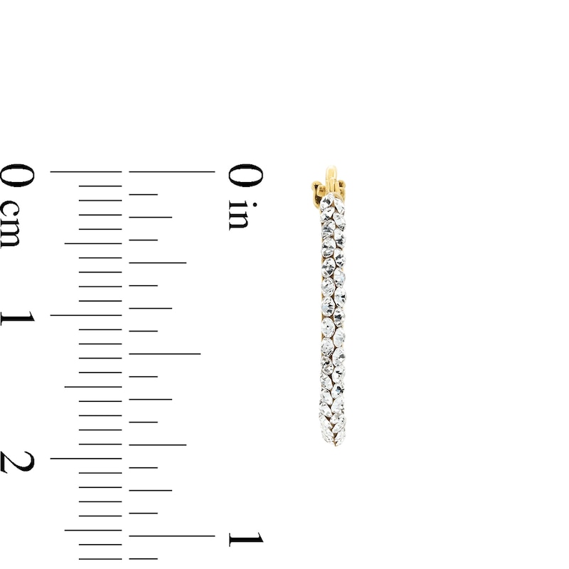 Main Image 3 of 15.0mm Crystal Hoop Earrings in Hollow 10K Gold