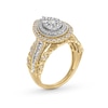 Thumbnail Image 3 of 1.00 CT. T.W. Pear-Shaped Multi-Diamond Double Frame Multi-Row Twist Shank Engagement Ring in 10K Gold